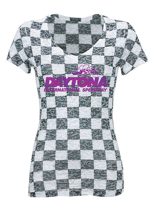  Ladies Daytona International Speedway Checkered T-Shirt