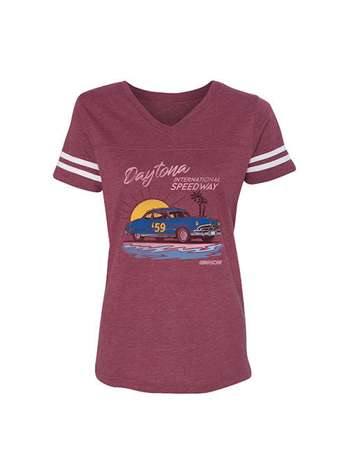  Ladies Daytona Retro Car Jersey T-Shirt