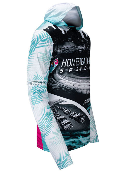  Homestead-Miami Sublimated Hooded Long Sleeve T-Shirt
