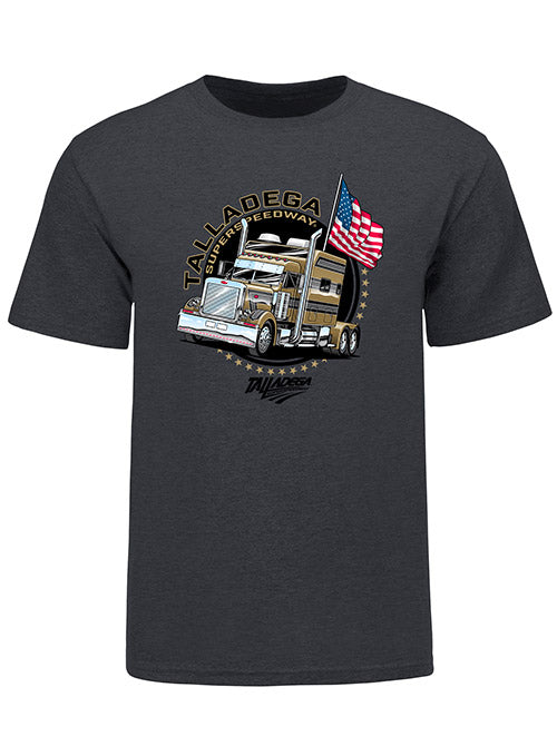  Talladega Truck Flag T-Shirt- Grey
