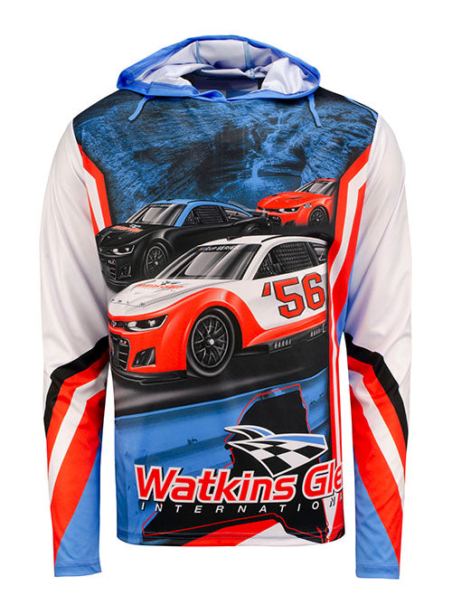  Watkins Glen Sublimated Hooded Long Sleeve T-Shirt